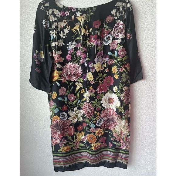NWT's $138 MODA SETA - ITALY Silk Blend Floral Dress Size Medium - Picture 3 of 3